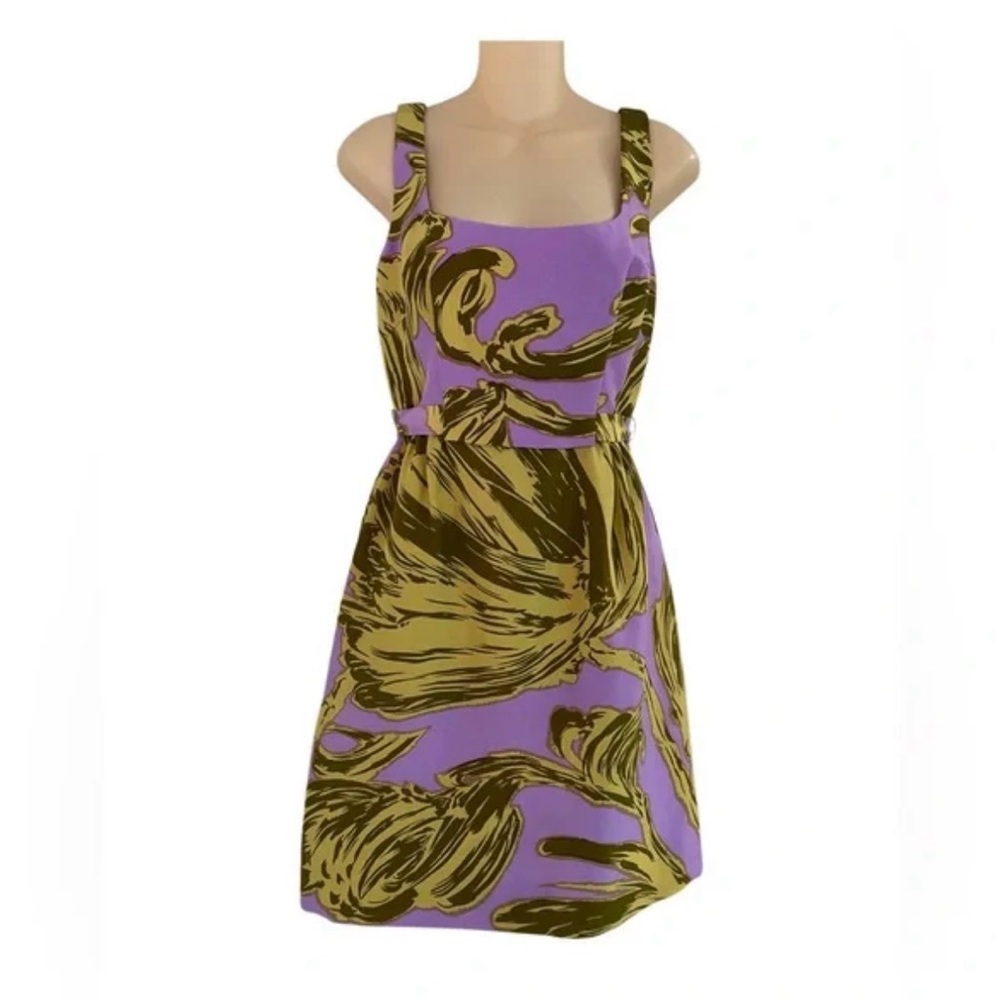 Milly Silk Sleeveless Scoop Neck Dress. Size 4. NEW purple fully lined